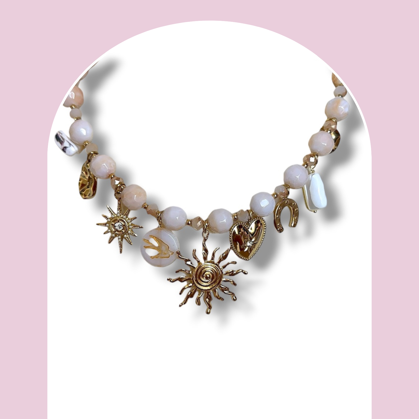 Collier perles soleil