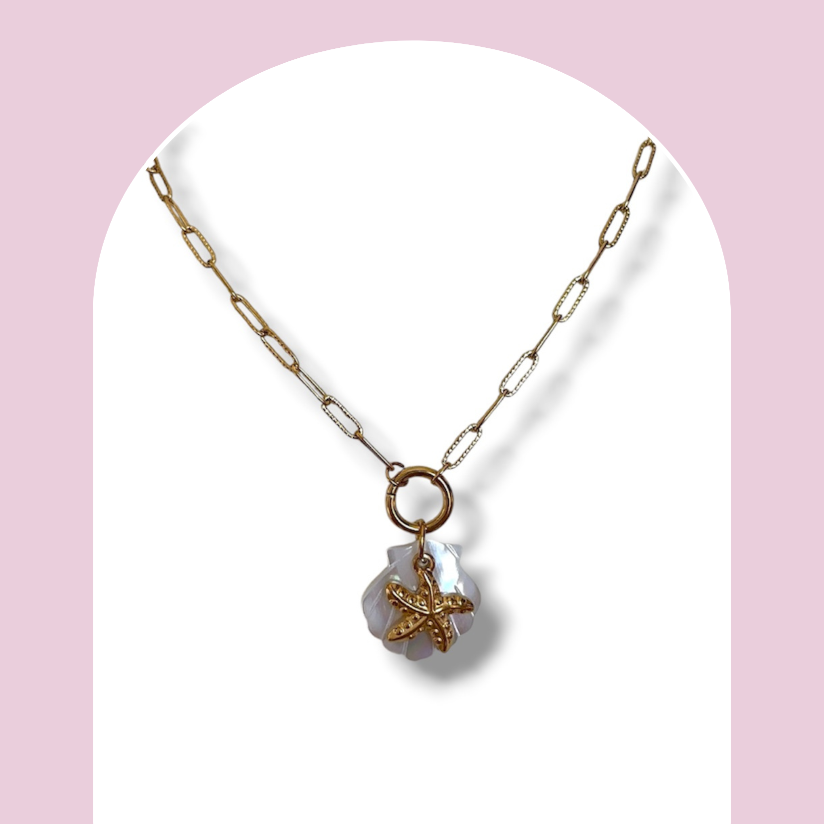 Collier étoile nacré