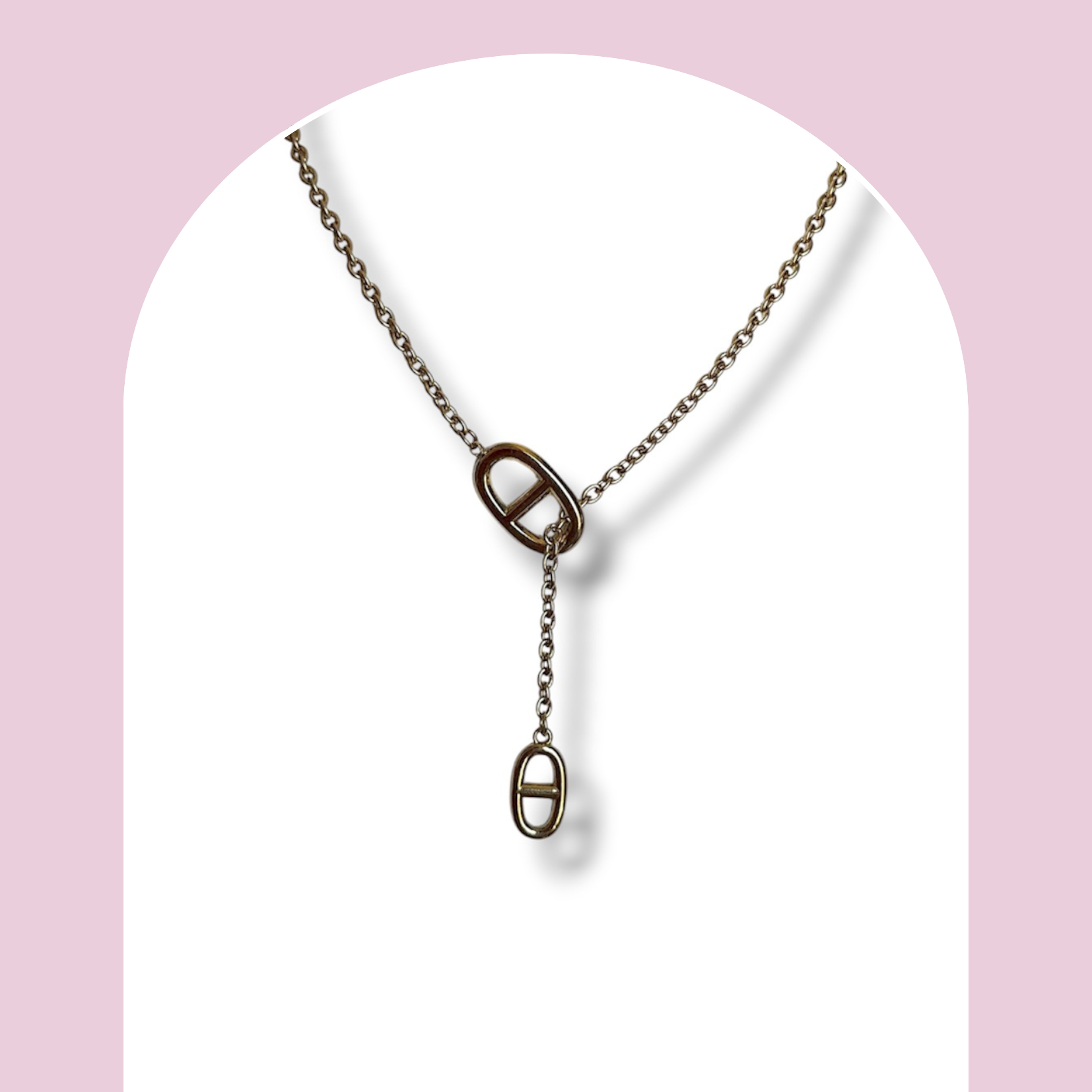 Collier Y maille marine